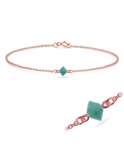 Rose Gold Plated Aventurine Silver Bracelet BRS-422-RO-GP